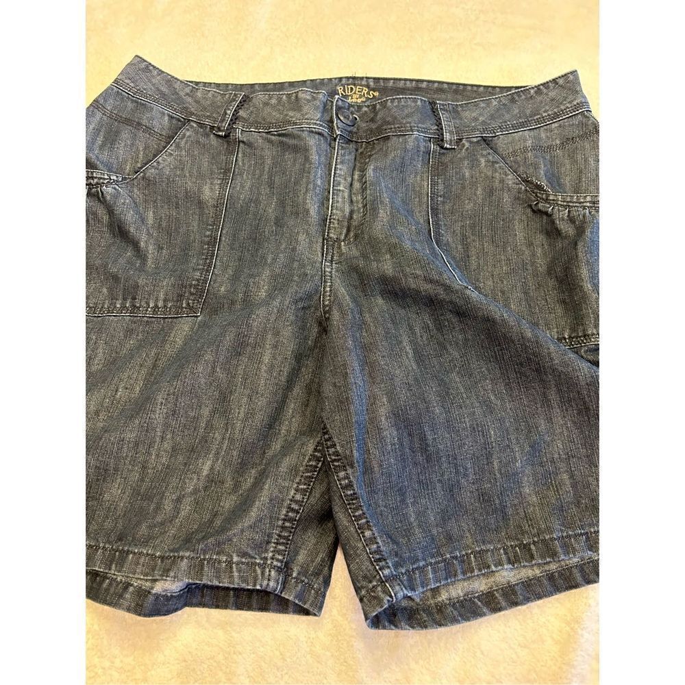 Riders Lee 16W shorts dark blue deep wide front pockets